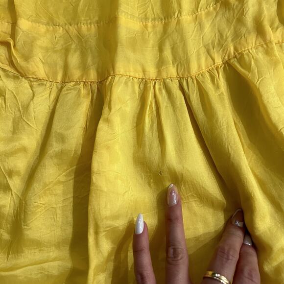 Anthropologie Tibi Sz 2 Yellow Linen Swing Blazer Cropped Chic Career Wow Y2K - Picture 8 of 8